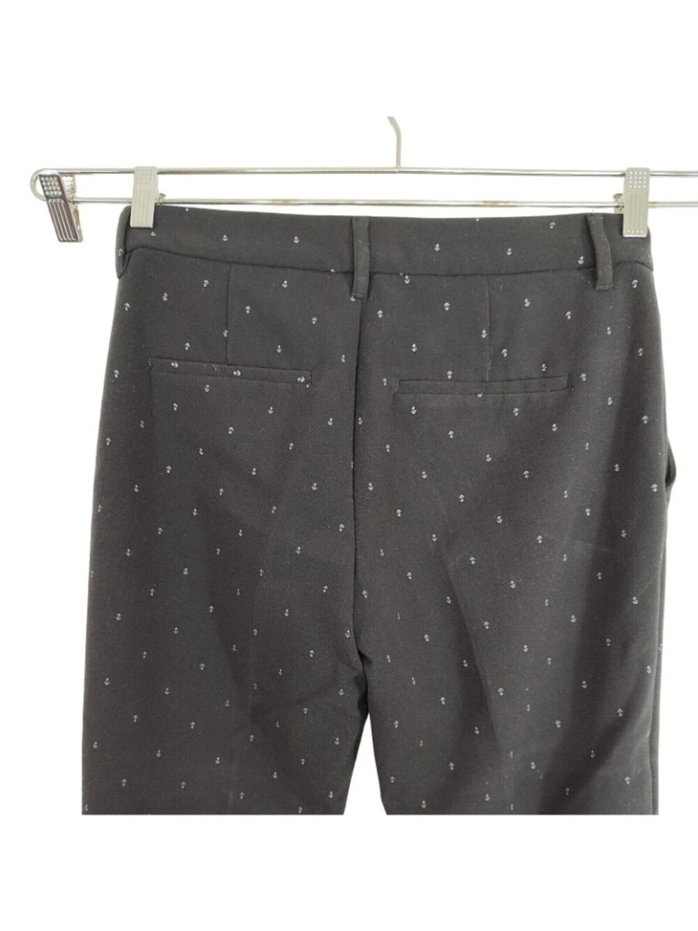 Old Navy Black Harper Mid-Rise Pants Ankle Crop Women Size 4 Nautical Anchor - Picture 5 of 9